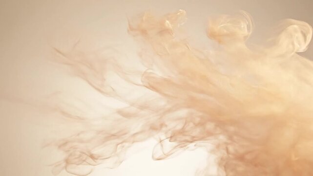 Brown smoke rising in air.