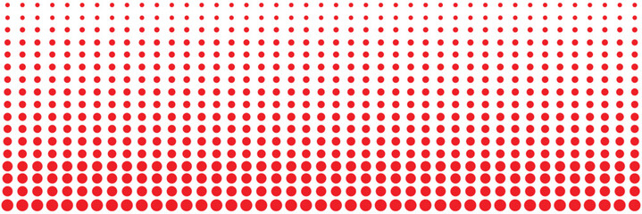 Red polka dots pattern. dotted gradient halftone background. red fading comic pop art overlay backdrop. horizontal templates using halftone dots pattern. halftone dots background. Vector illustration  © Micro  Vector Market