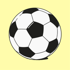 Fototapeta premium Simple black and white soccer ball vector illustration isolated on a white background representing sport and play