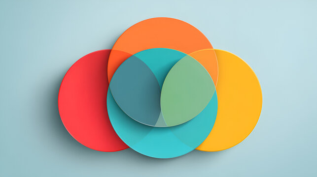 Infographic Venn diagram chart template for business 3 circle triangle parts options, presentation with venn diagram elements vector illustration. Stock Vector 