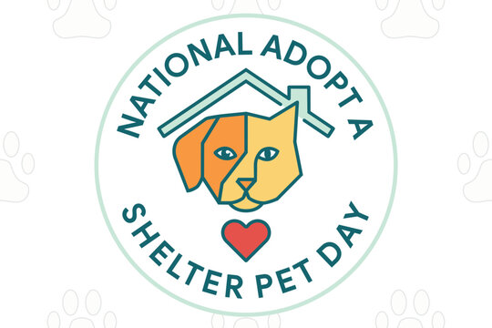 National Adopt A Shelter Pet Day Vector Logo