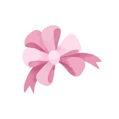 Fototapeta premium Fluffy Multi Layered Pink Watercolor Ribbon Bow