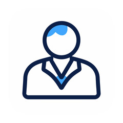 Obraz premium Minimalist vector of a person dressed in formal attire with blue accents