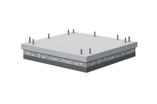 Detailed Cross Section of a Building Foundation with Concrete Slab and Rebar