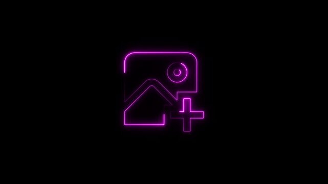 A video showcasing a neon-lit icon of a person on a computer screen with a purple glow on a black background