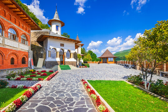 Namaiesti Monastery. Romanian Orthodox site, carved into rock, featuring ancient frescoes and spiritual tranquility