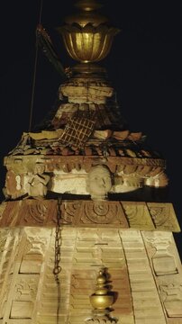 Jaipur, Rajasthan, India. Close-up View On Sita Ram Ji Ka Temple In Night Illumination. Is Situa...