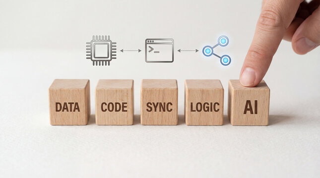 AI Development Process: Data, Code, Sync, Logic to Artificial Intelligence