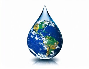 Obraz premium 水滴に模した地球 