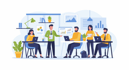Naklejka premium Business team collaborating in a modern office setting 20.