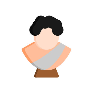 philosopher bust simple flat icon illustration