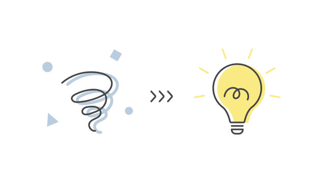 お悩み･課題解決･問題整理の手描きイメージ (ベクターイラスト) 