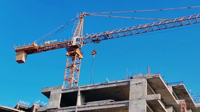 A fixed-position building tower system installed at an under-construction site plays a central role in the development of modern infrastructure projects. Designed to remain anchored in one location.