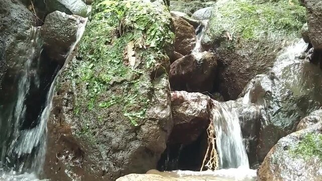 Rocky Riverbed with Flowing Fresh Water