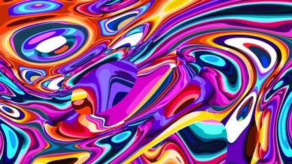 Obraz premium Colorful abstract swirl pattern with vibrant psychedelic waves