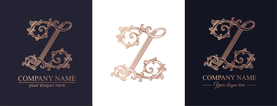 Luxury logo monogram letter Z in vintage ornamental style with decorative elements. Ideal for branding, business and premium identity.