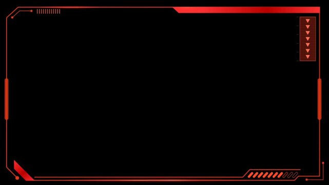 Animation futuristic Sci-Fi Portal with orange Neon Energy Vortex on black background..