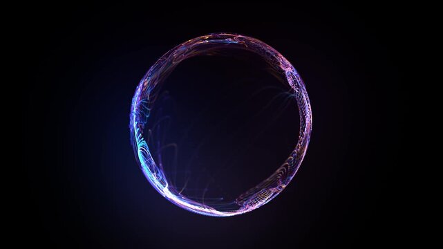gradient sphere neon glowing light artificial intelligence aura plasma effect cosmic energy wavy round ball energy core black screen futuristic AI digital sci-fi visual depth atmosphere