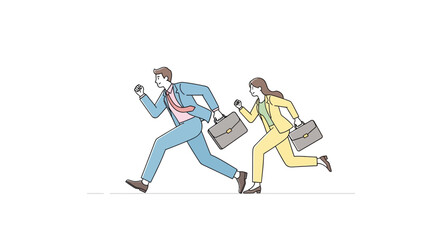 Business people running to work fast. © Erico
