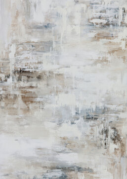 Abstract Expressionist Oil Painting Background with Textured Brushstrokes in Neutral Tones