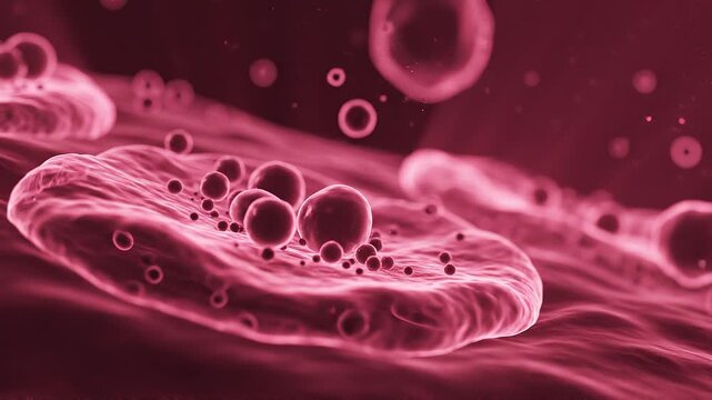 Intricate cellular process of AUTOPHAGY, visualizing waste removal and regeneration vital for optimal biological wellness and microscopic health