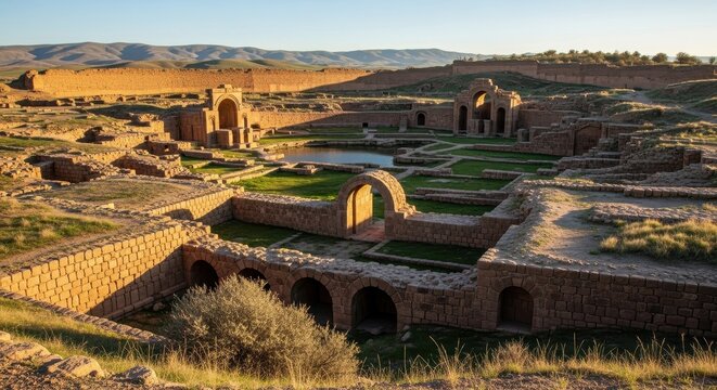 Ancient Puebloan Ruins at Chaco Culture National Historical Park, New Mexico.