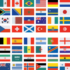 Obraz premium Flag in the colors of the participating teams