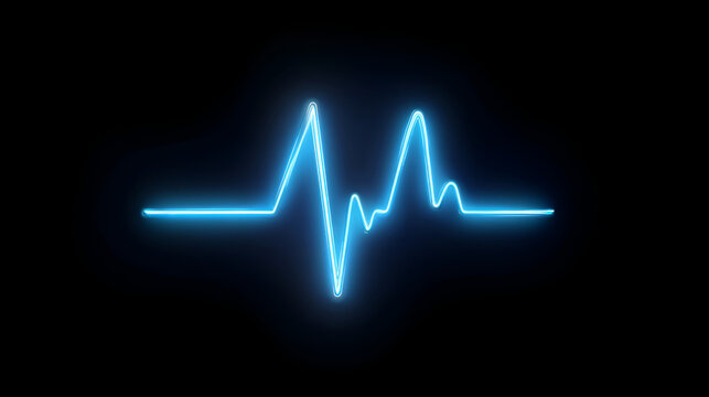 heart beat on ecg vector. heartbeat line icon. vector illustration Formet. Neon glowing blue heartbeat line on white background background. Modern clean medical symbol
