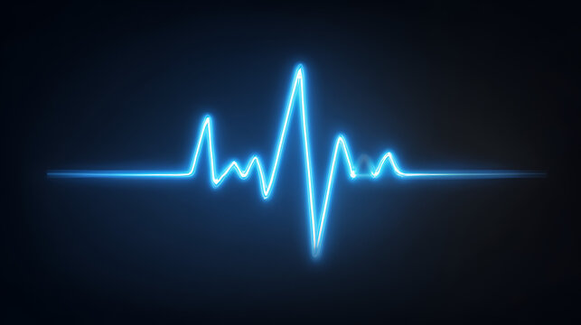 heart beat on ecg vector. heartbeat line icon. vector illustration Formet. Neon glowing blue heartbeat line on white background background. Modern clean medical symbol