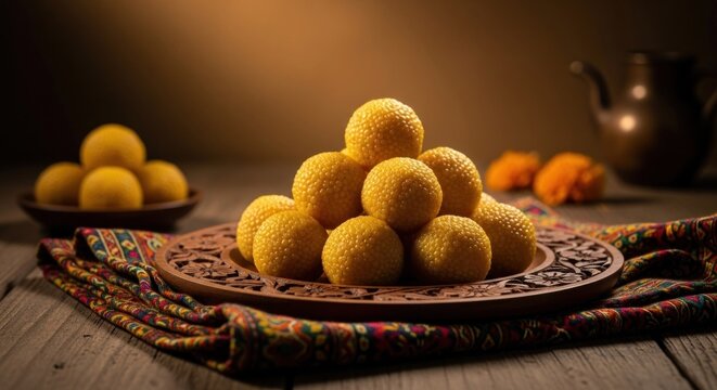 Delicious Besan Laddu A Traditional Indian Sweet Treat.