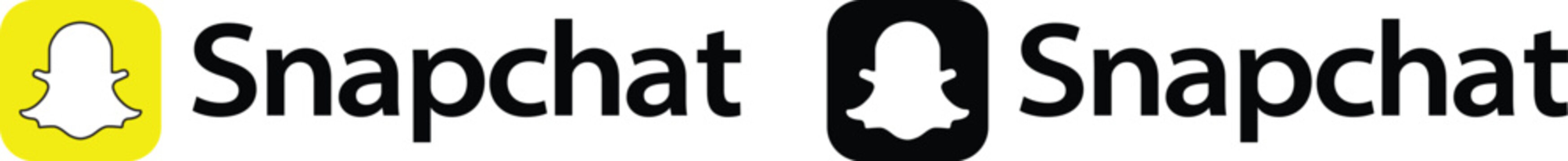 Snapchat logo and wordmark vector set in yellow and black versions