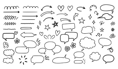 Fototapeta premium Scribble doodle underline and decoration vector set