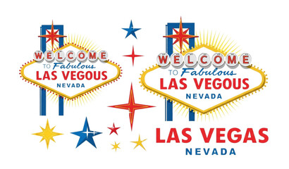 Las Vegas Welcome Sign vector illustration set © Crafts Home