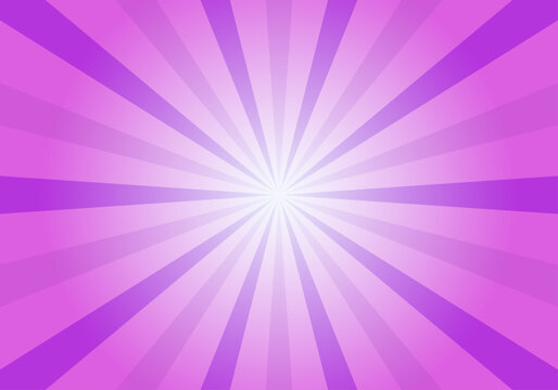 Fondo de rayos morados y rosas con resplandor central. Fondo radial con rayos. Fondo violeta