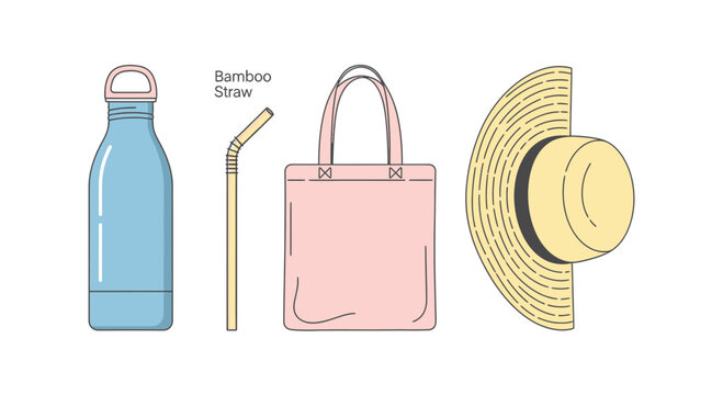 Eco friendly accessories for a sustainable lifestyle including a reusable water bottle