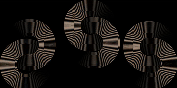 gold rectangle White abstract background. Modern circle lines pattern. Futuristic concept. Minimal geometric design.