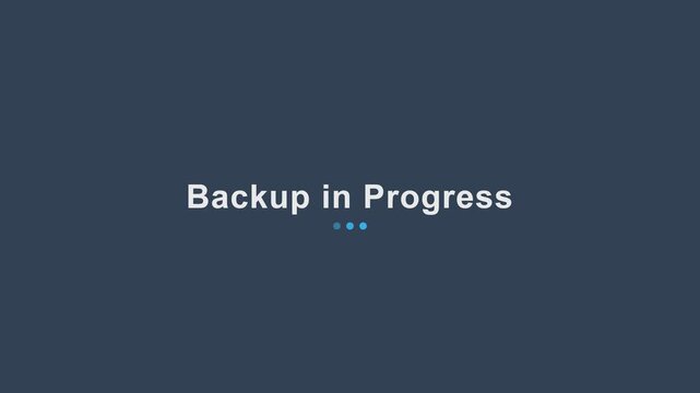 Backup In Progress Loading Screen