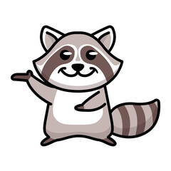 Set of illustration of vector graphic of cute raccoon pig mascot. Suitable for education of business purposes. © Guavanaboy