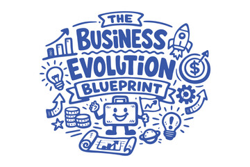 Fototapeta premium Business Evolution Blueprint Doodle Illustration