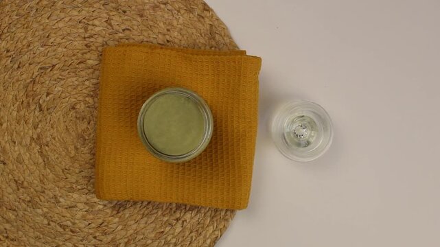 Natural Hair Food in Glass Jar Close-Up