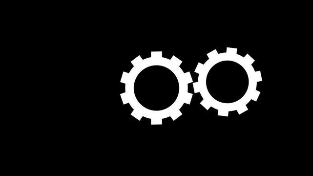 Update glowing setting icon setup animation.setting icon with spinning gears icon animated.Technology gear icon concept animation.Technology gear icon concept animation on black background.4k video.