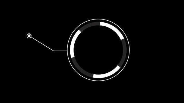 simple call out futuristic with circle animation , Simple HUD elements circle lines 4k in transparent background
