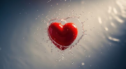 Obraz premium Heart in Water A Symbol of Love and Emotion.