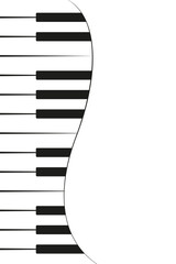 Piano keys. Music conceptual decoration element. Vertical border. © KsanaGraphica