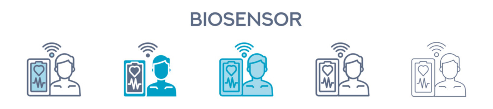 Biosensor Element For Design Graphic - Multi Styles. Vector Illustration Of Two Colored And Black. Multiple Icons Designs Can Be Used For Mobile, Ui, Web 