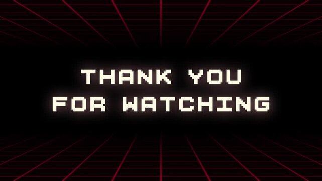 thank you for watching text animation grid space and glitched word