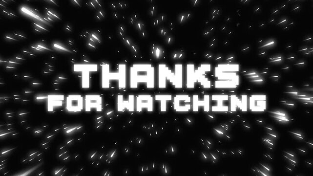 thank you for watching text animation star field effect