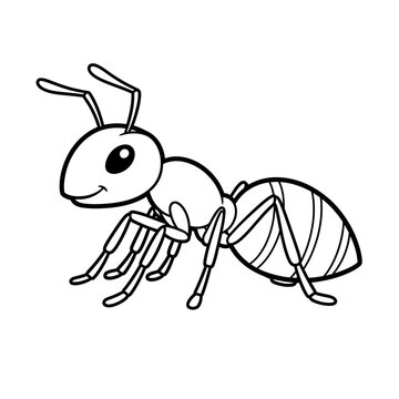 A cartoon ant with a smiling face