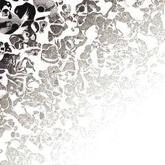 Fototapeta premium A black and white abstract illustration with various shapes and patterns