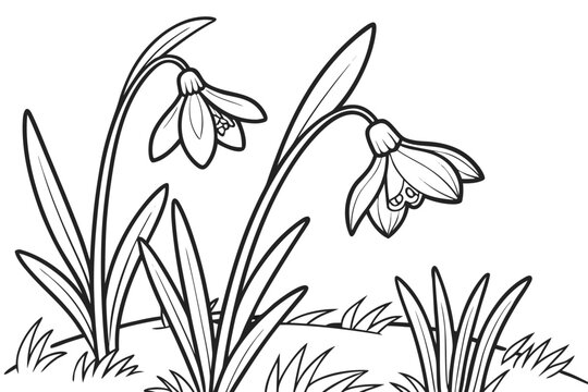 coloring page line art the cone flower black vector